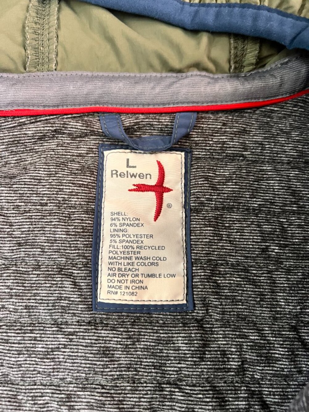 Relwen Windzip Hooded Jacket Utility Green Sz L - Picture 3 of 10